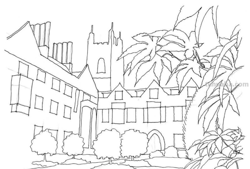 多伦多校园建筑怎么画?老师分步骤图解教你画,简单易学,收藏 多伦多校园建筑怎么画?老师分步骤图解教你画,简单易学,收藏