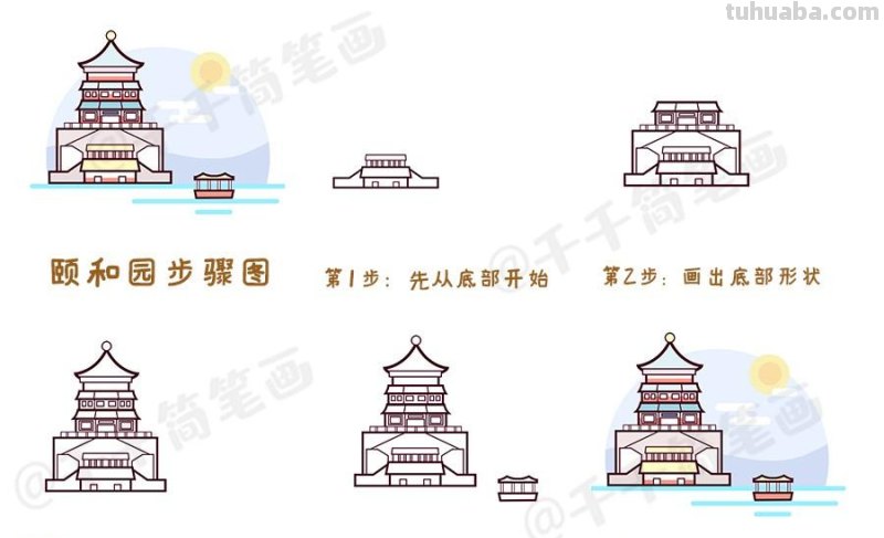 简笔画风景建筑素材大全，留着有用