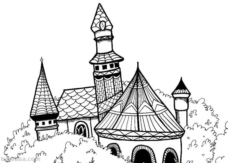 儿童画教程|创意线描画-丛林中的城堡 儿童画教程|创意线描画-丛林中的城堡