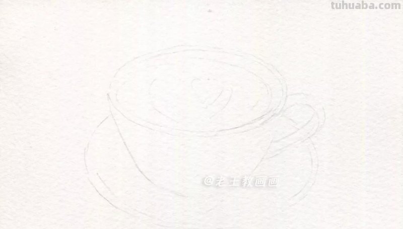 用彩铅画一杯咖啡，看着还挺好喝