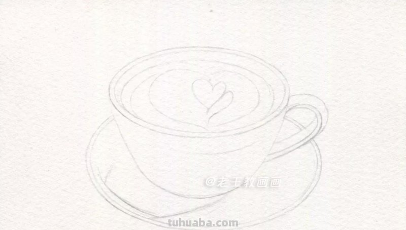 用彩铅画一杯咖啡，看着还挺好喝