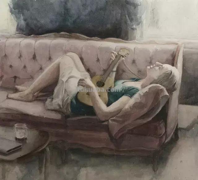 巴西艺术家马卡斯人物水彩画欣赏