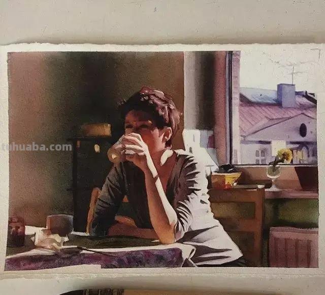 巴西艺术家马卡斯人物水彩画欣赏