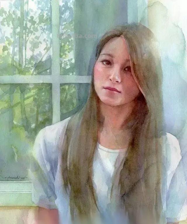 青春靓丽、清灵妩媚 - 松林淳人物水彩画