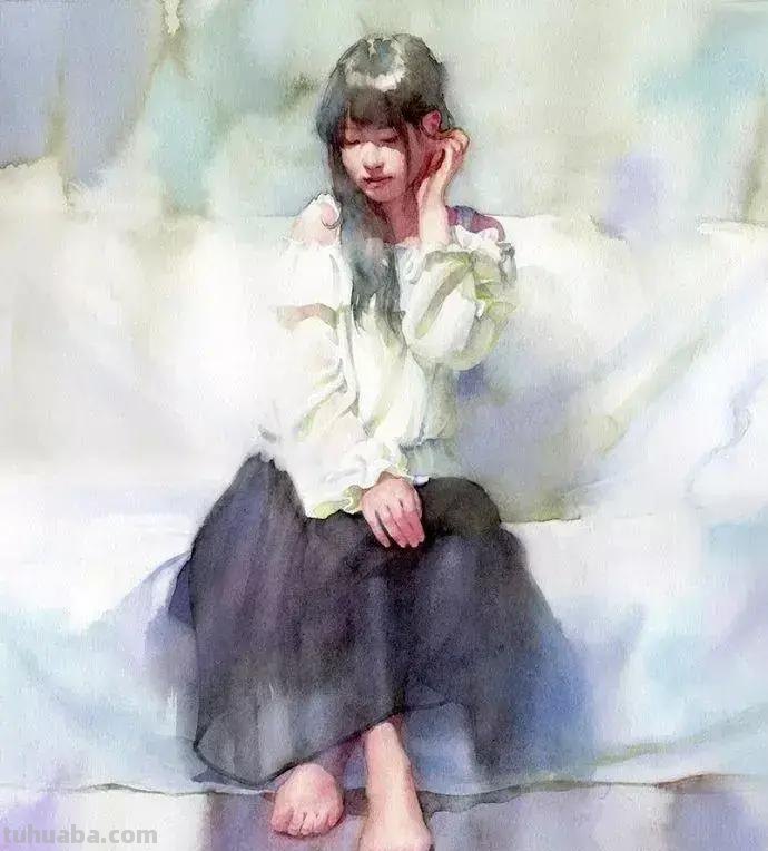 青春靓丽、清灵妩媚 - 松林淳人物水彩画