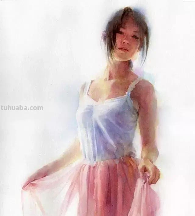青春靓丽、清灵妩媚 - 松林淳人物水彩画