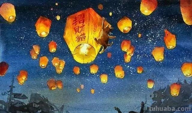 素材 - 梦幻轻松的小动物水彩画