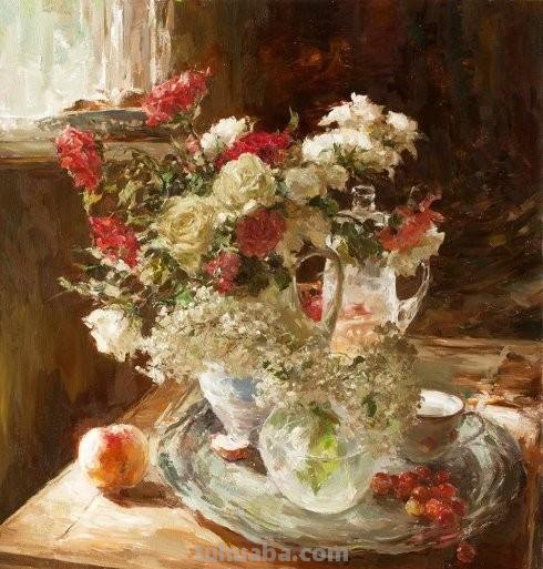 闲情逸趣感受生活之美 - 花卉静物油画作品欣赏