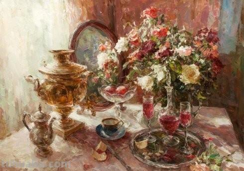 闲情逸趣感受生活之美 - 花卉静物油画作品欣赏