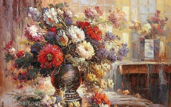 静物花卉油画 俄罗斯画家khlebnikov.aleksey