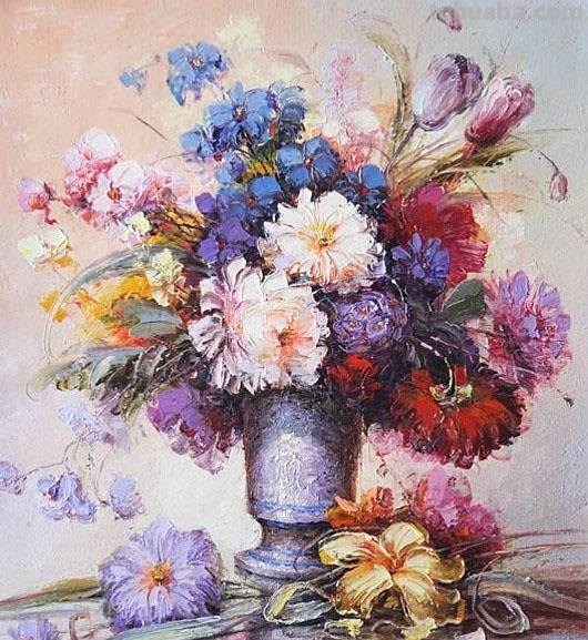 静物花卉油画 俄罗斯画家khlebnikov.aleksey