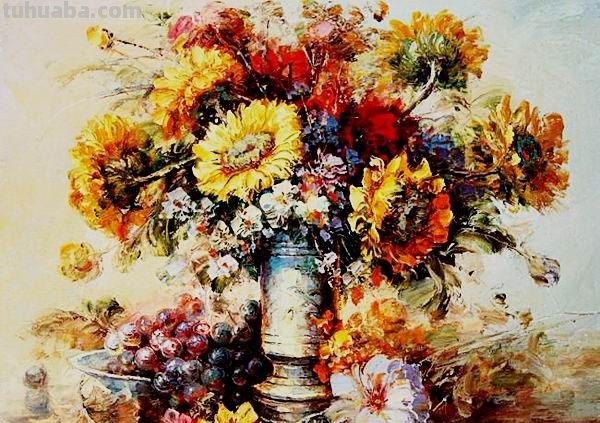 静物花卉油画 俄罗斯画家khlebnikov.aleksey