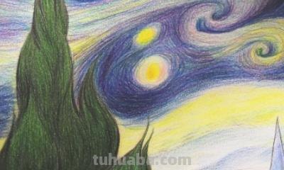 星空怎么画彩铅横着（星空怎么画彩铅横着画）