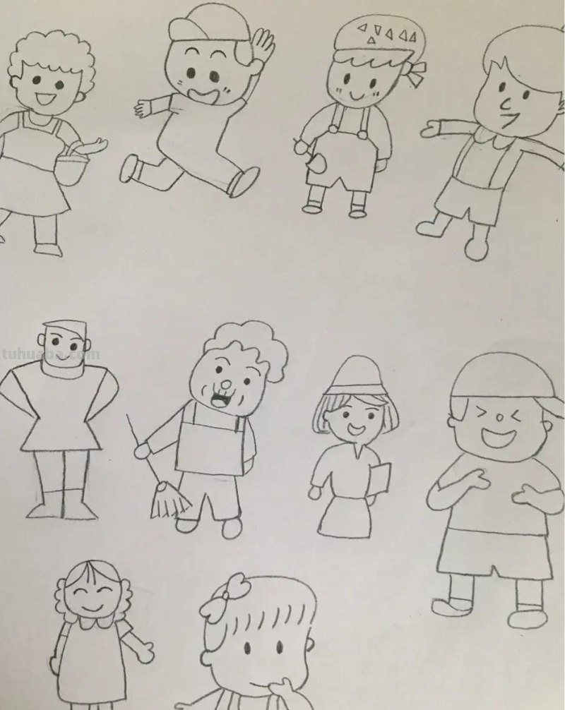 适合初学者练笔的100个人物简笔画