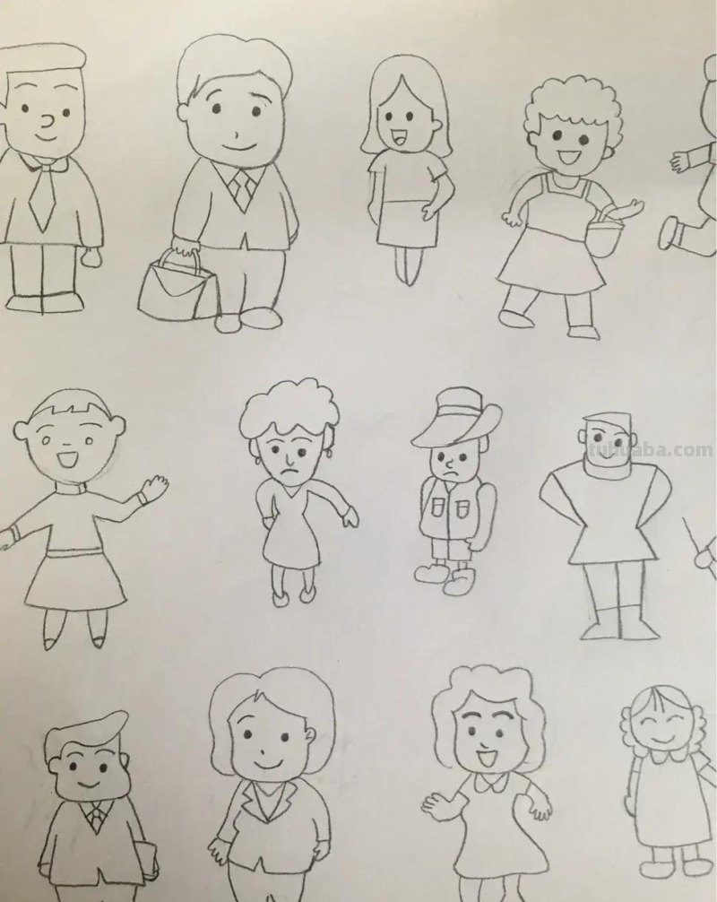 适合初学者练笔的100个人物简笔画