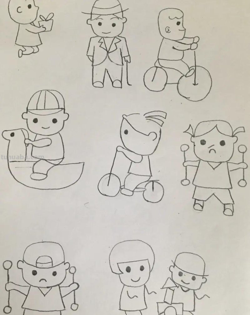 适合初学者练笔的100个人物简笔画