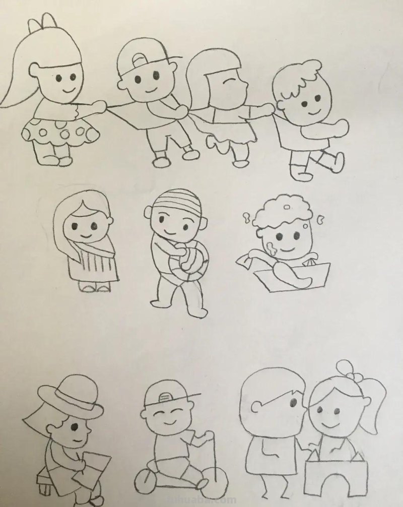 适合初学者练笔的100个人物简笔画