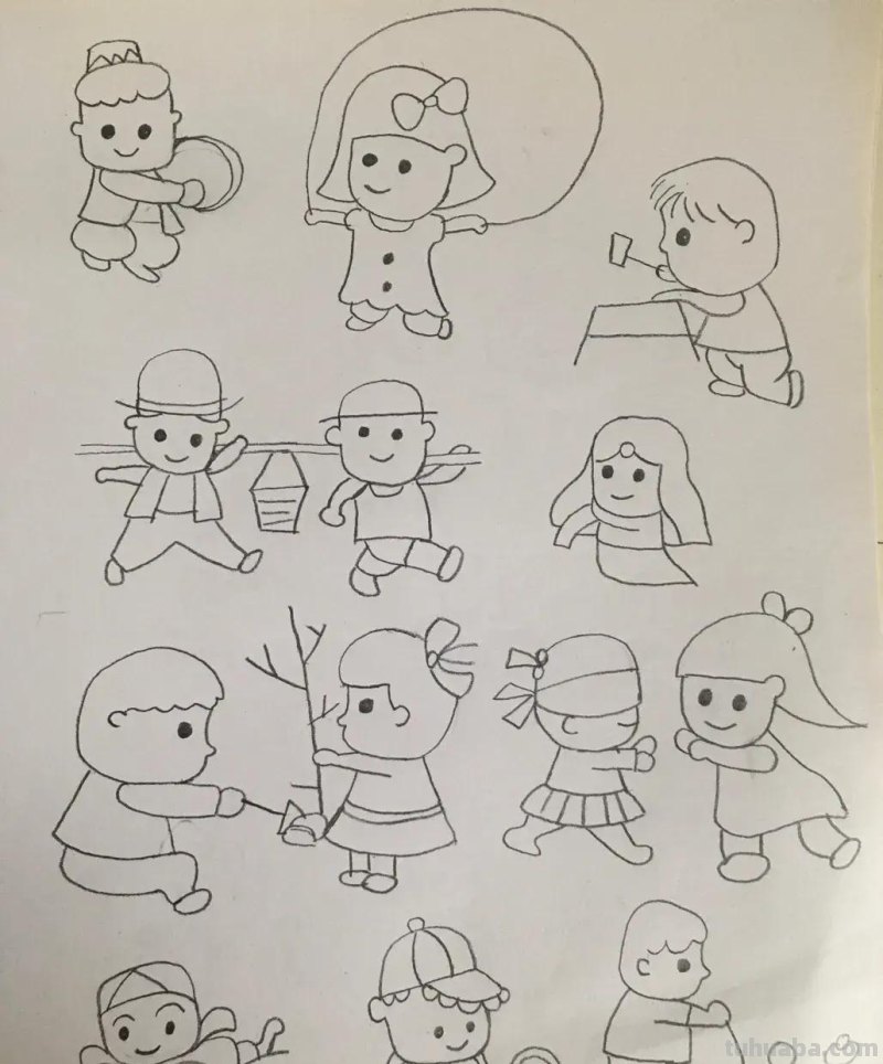 适合初学者练笔的100个人物简笔画