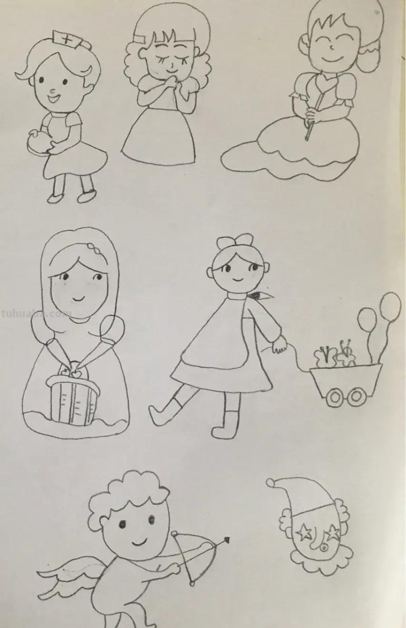 适合初学者练笔的100个人物简笔画