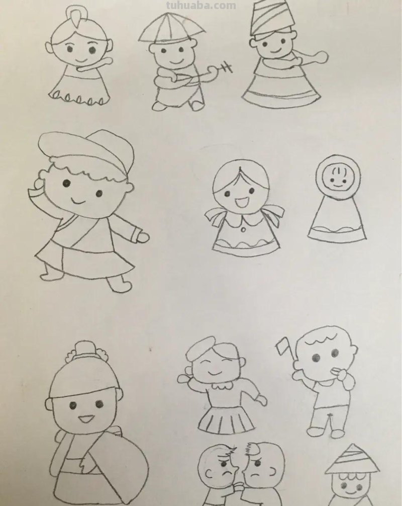 适合初学者练笔的100个人物简笔画