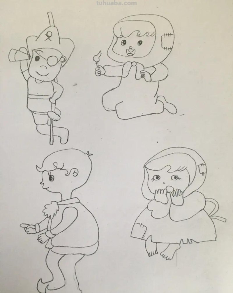 适合初学者练笔的100个人物简笔画