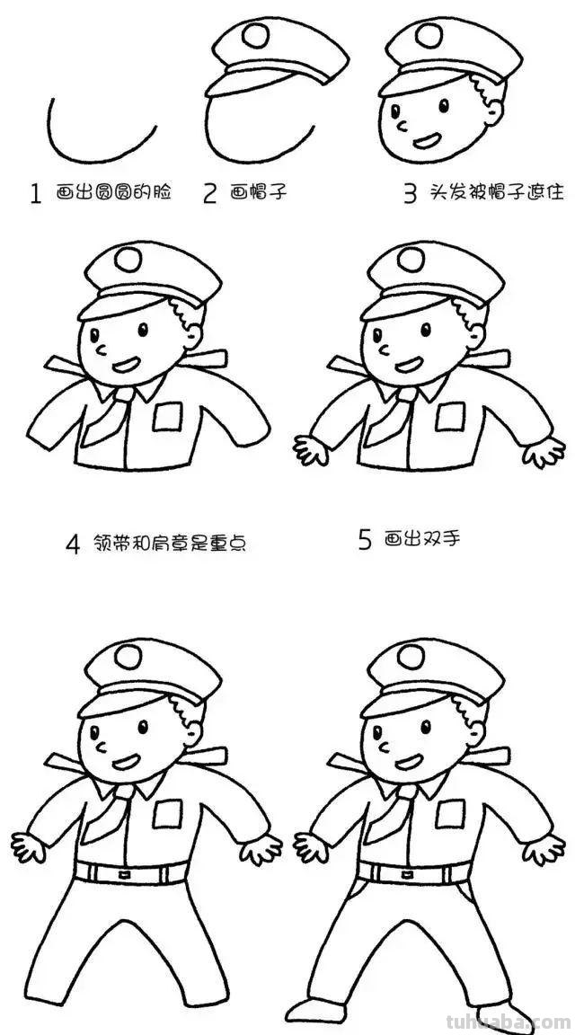 每天学一幅简笔画-10大职业人物简笔画！附教程教学！