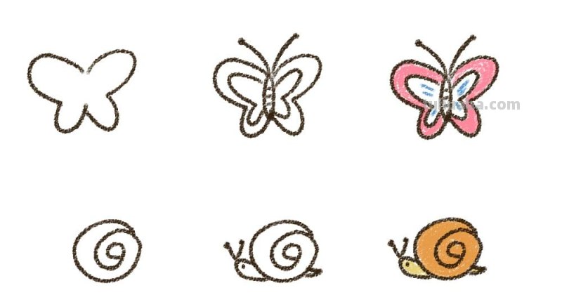 8款小昆虫简笔画：来一次说画就画的开始吧！超超超简单哦！