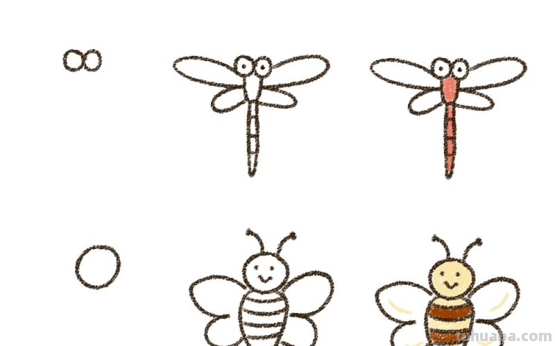 8款小昆虫简笔画：来一次说画就画的开始吧！超超超简单哦！