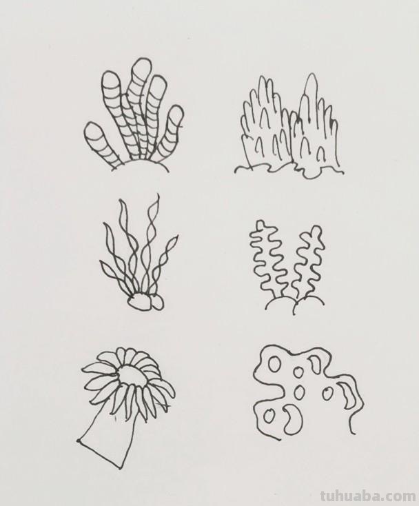 超全的海底世界简笔画素材，收藏起来给孩子用！儿童鱼简笔画大全