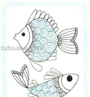 每天学一幅简笔画-鱼简笔画法步骤