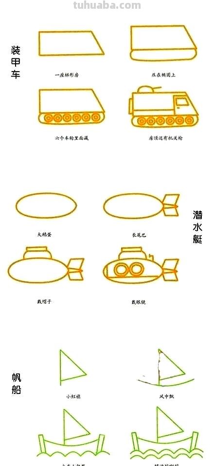 最全数字儿歌交通工具简笔画，不用找了，全在这，教孩子的好资料