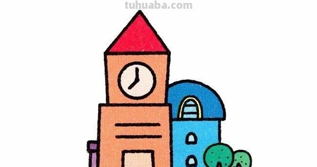 7种不同的建筑简笔画画法步骤，含教程