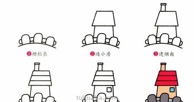 7种不同的建筑简笔画画法步骤，含教程