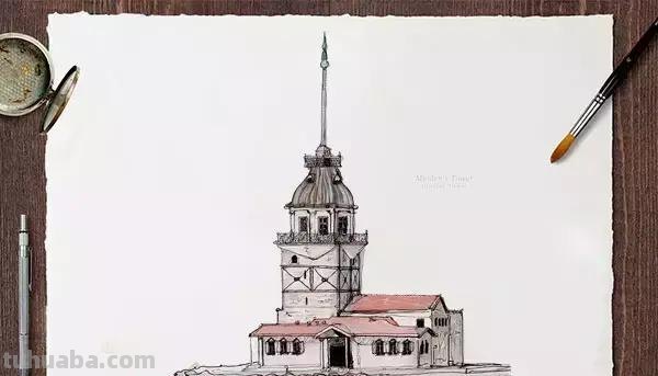 世界最著名的40个建筑，画成水彩手绘，漂亮极了