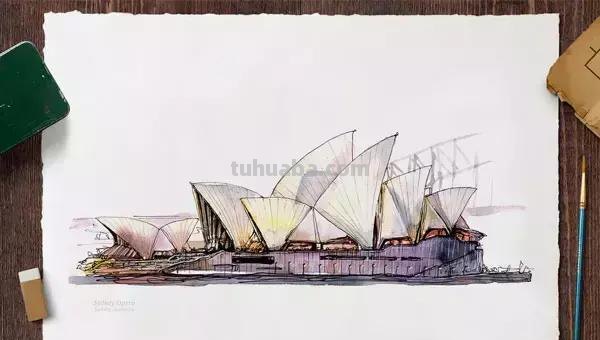世界最著名的40个建筑，画成水彩手绘，漂亮极了