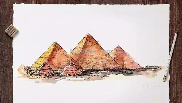 世界最著名的40个建筑，画成水彩手绘，漂亮极了