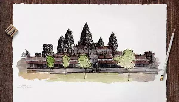 世界最著名的40个建筑，画成水彩手绘，漂亮极了