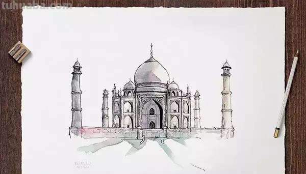 世界最著名的40个建筑，画成水彩手绘，漂亮极了