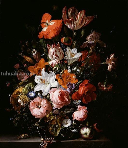 古典静物花卉油画｜荷兰画家Rachel Ruysch作品