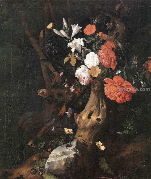 古典静物花卉油画｜荷兰画家Rachel Ruysch作品