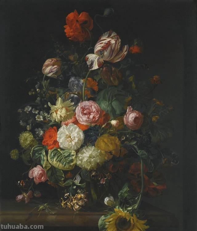 古典静物花卉油画｜荷兰画家Rachel Ruysch作品