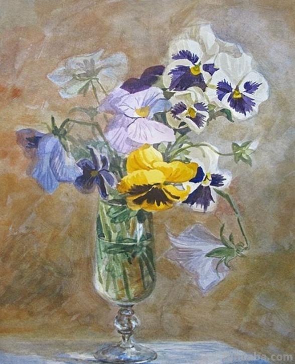 俄罗斯Lesokhina Lubov 花卉静物水彩油画欣赏