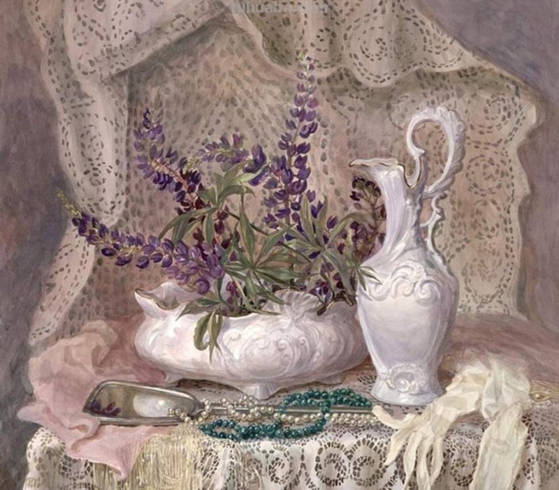 俄罗斯Lesokhina Lubov 花卉静物水彩油画欣赏