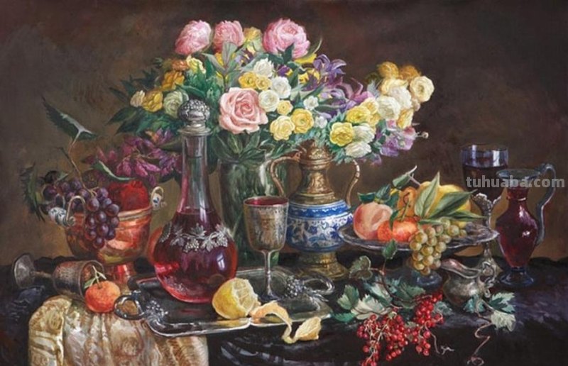 俄罗斯Lesokhina Lubov 花卉静物水彩油画欣赏