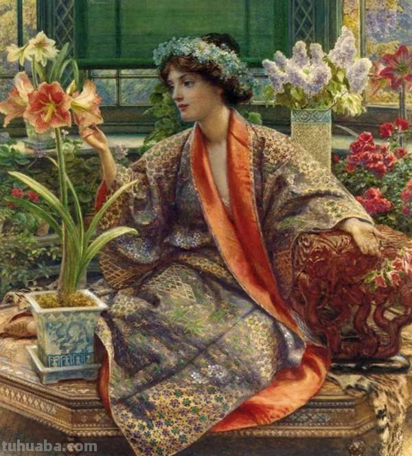 曼妙古典美人-维多利亚时代著名艺术家波因人物油画作品欣赏