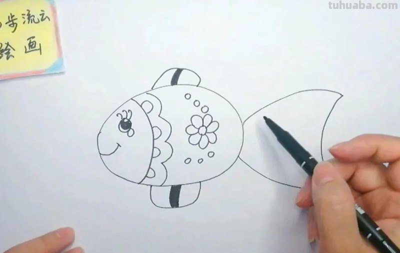 儿童简笔画教程：小鱼，简单易学的绘画步骤