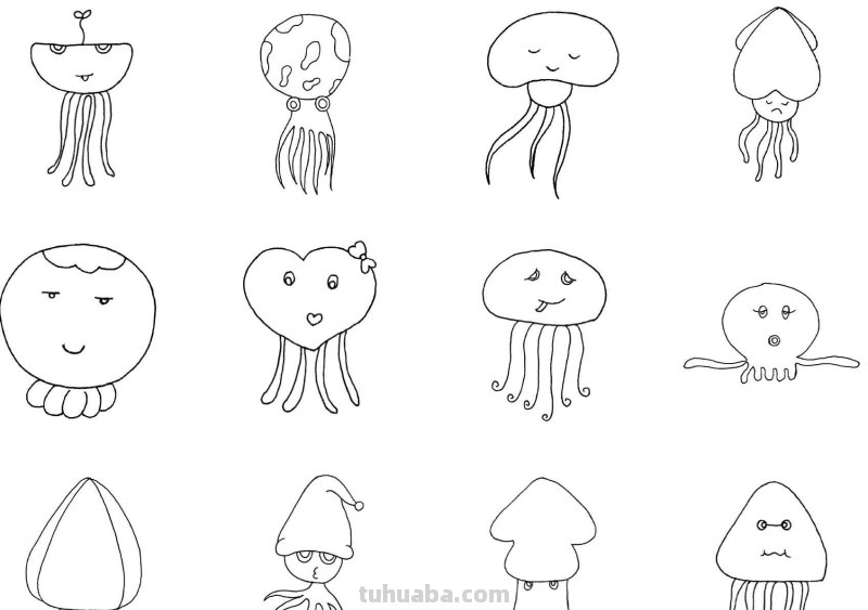 简笔画：10种常见的水族动物简笔画，快给你的孩子收藏起来，学习