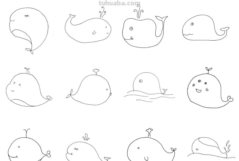 简笔画：10种常见的水族动物简笔画，快给你的孩子收藏起来，学习