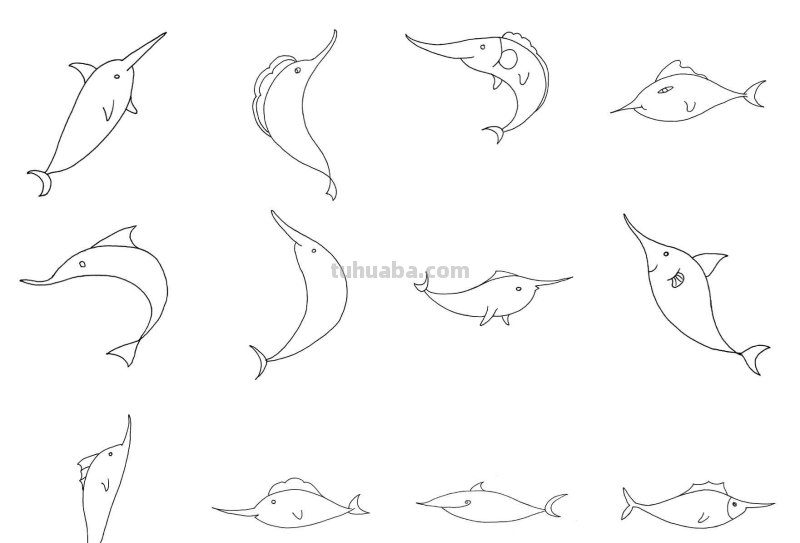 简笔画：10种常见的水族动物简笔画，快给你的孩子收藏起来，学习
