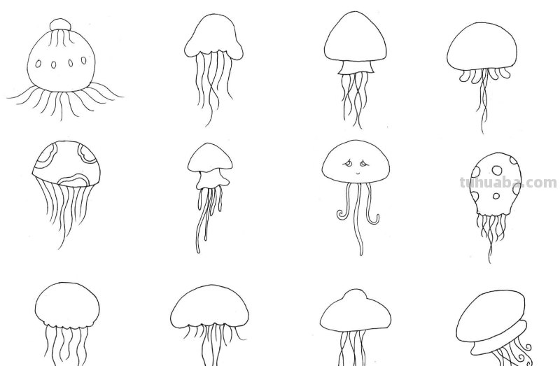 简笔画：10种常见的水族动物简笔画，快给你的孩子收藏起来，学习